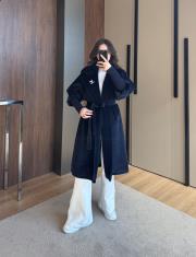 fox kaşmir chanel kaban lacivert