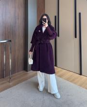 fox kaşmir chanel kaban mürdüm