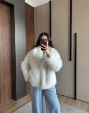 kısa boy kürk beyaz