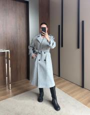 tek düğme kaşe kaban gri