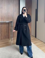 tek düğme kaşe kaban siyah