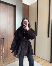 pelerinli fox kaşmir acı kahve