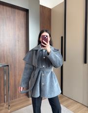 pelerinli fox kaşmir gri