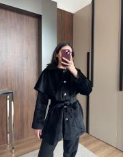 pelerinli fox kaşmir siyah