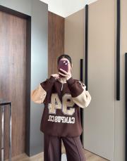 yazılı sweat kahve