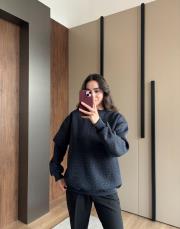 taşlı sweat lacivert