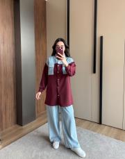 oysho kot takım bordo