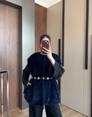 taşlı kaşmir yelek lacivert