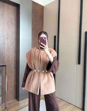 taşlı kaşmir yelek bej