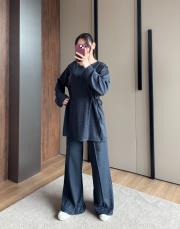 taşlı oysho takım antrasit