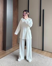 taşlı oysho takım beyaz