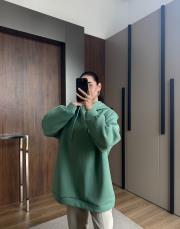 3 iplik sweat shirt yeşil